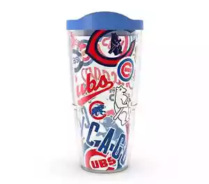 CHICAGO CUBS, 24oz DOUBLE WALL, TUMBLER FROM TERVIS WITH LID INCLUDED - Picture 1 of 4