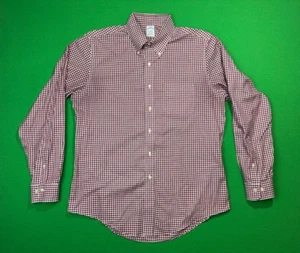 Brooks Brothers Original Polo Oxford Shirt Men's Large Red/White Plaid Button - Picture 1 of 14