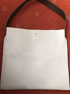 Oliver Bonas Blue Leather Shoulder Bag - Picture 1 of 5