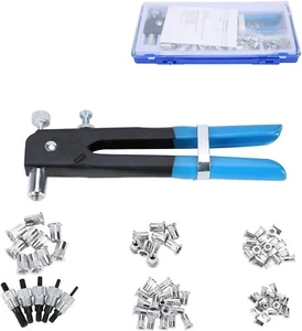 86Pc Threaded Nut Rivet Gun Insert Tool Riveter Rivnut Setter Riveting Kit M3-M8 - Picture 1 of 8