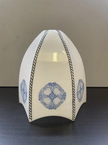 Antique Lamp Shade Vintage glass light shade With Blue Pattern Cover