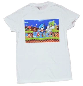 Sonic the Hedgehog Adult New T-Shirt - 16-bit Pointing Game Play Pic - Picture 1 of 1