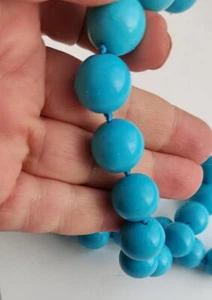 Beautiful necklace natural azure-colored stones pressed turquoise mg655 - Picture 1 of 6