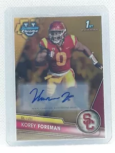 Korey Foreman 2023 Bowman Chrome - 1st Gold Refractor AUTO (45/50) - USC Trojans - Picture 1 of 2