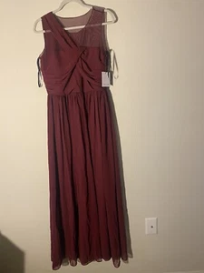 Nuovo abito da donna bordeaux da donna Calvin Klein lungo da sera formale taglia 8 maxi - Foto 1 di 9