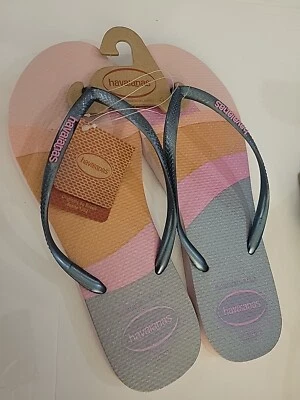 Chanclas HAVAIANAS SLIM PALETTE BRILLO PEONÍA ROSA MUJER TALLA 11- NUEVAS Foto 1 de 4