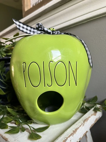 Rae Dunn Green POISON Apple Birdhouse Cover