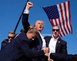 President Donald Trump Assassination Attempt American Flag 11 x 14 Photo Picture - Picture 1 of 1