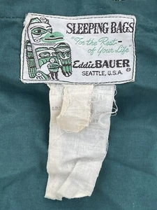 VTG Eddie Bauer Down Sleeping Bag Totem Pole 3lb fill Flannel Sheet Rectangle - Picture 1 of 10