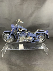 FRANKLIN MINT HARLEY-DAVIDSON BIKER BLUES 1:10 SCALE BLUE MISSILE MOTORCYCLE - Picture 1 of 13