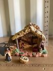Vintage Baby Jesus In A Manger Hand Painted Ceramic Stable.  Pre-Owned  1990'S