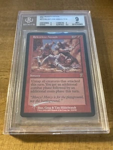 MTG✨RELENTLESS ASSAULT FOIL✨7th Edition BGS Quad 9’s+ MINT RARE 2001 POP 2 ! - Picture 1 of 4