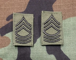 Ejército de Estados Unidos MSG/E8 Rango (2) BDU Coser Sargento Maestro OD Verde - Imagen 1 de 2