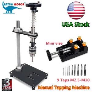 『EE. UU.』 Pequeña máquina roscadora manual de escritorio + 9 grifos M2.5-M10 + mini tornillo de banco - Imagen 1 de 8