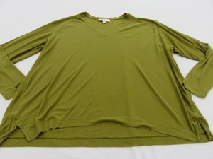 TOP MANGA LARGA AUTÓGRAFO M&S UK 20 VERDE MUSGO 100% LYOCELL CAPAS SUAVES FINAS - Imagen 1 de 12