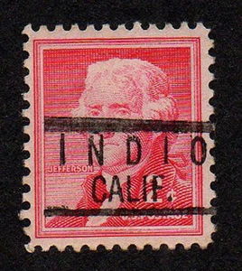 USA, SCOTT # 1033, RARE PRECANCEL INDIO, CALIFORNIA - THOMAS JEFFERSON YEAR 1954 - Bild 1 von 1