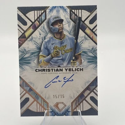 2025 Topps Diamond Icons Christian Yelich #AC-CY Auto BOOKEND 15/15 - Image 1 of 4