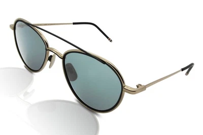 Gafas de sol Thom Browne TB-109 A-T-GLD-BLK-blanco dorado/negro hierro/azul Foto 1 de 4