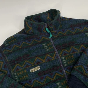 Vintage 90s Columbia Mens S Abstract Aztec Full Zip Fleece Jackek - Made in USA - Picture 1 of 11