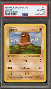 Pokemon Diglett Base Set Shadowless 1st Edition #47 PSA 10 Gem Mint - Picture 1 of 2