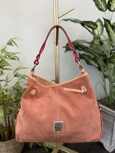 DOONEY & BOURKE Maurizia Large Rust Orange Suede Shoulder Hobo Purse Dust Bag - Picture 1 of 24