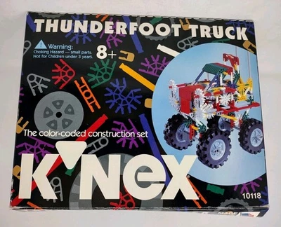 Juego de 8 neumáticos grandes vintage años 90 K'nex de 3,5" + piezas adicionales camión Thunderfoot Foto 1 de 3