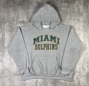 Vintage 90s Miami Dolphins Gray Pullover NFL Hoodie Adult size M - Picture 1 of 15