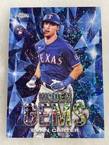 EVAN CARTER 2024 TOPPS CHROME RC HIDDEN GEMS ROOKIE HG12 RANGERS - Picture 1 of 2