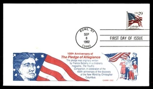 Mayfairstamps US FDC 1992 New York anniversary of the pledge of allegiance First - Picture 1 of 2