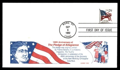 Mayfairstamps US FDC 1992 New York anniversary of the pledge of allegiance First - Image 1 of 2