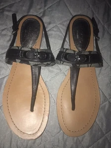 Coach Sammy Slingback Signature Zehenstegsandalen grau/schwarz 9,5 B - Bild 1 von 10