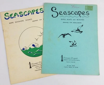 Seascapes Cross Stitch Pattern Books Birds Boats Beaches Needlework Graphics '78 - Image 1 of 4