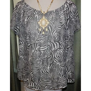 Vince Camuto Gr. 2X Zebra Print Pull Over Top Übergröße Damen - Bild 1 von 5