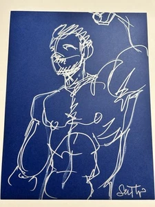Nude Male Marker Drawing - Original Fine Art - Direct from + Signed by Artist - Bild 1 von 2