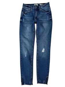Pantalones de mezclilla ajustados de tiro alto Kensie azul lavado medio lo último para mujer talla 2 - Imagen 1 de 24