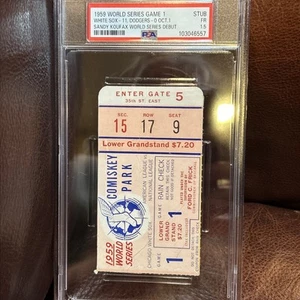 1959 World Series Game Ticket PSA 1.5 Sandy Koufax World Series Debut Dodgers - Picture 1 of 4
