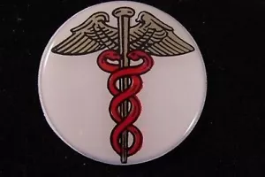 PEGATINA EMBLEMA DE COCHE CADUCEUS DOCTOR MÉDICO 2" LOGOTIPO EPOXI - Imagen 1 de 1