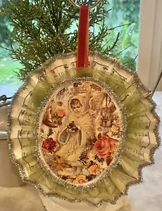 Handgefertigte viktorianische Stil Weihnachtsdeko Engel Ornament Papier Karton 7 Zoll - Bild 1 von 6
