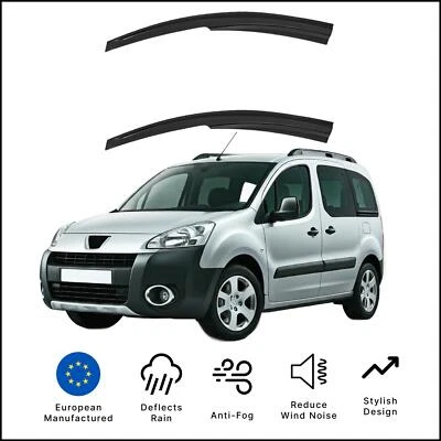 2x FOR PEUGEOT PARTNER TEPEE CITROEN BERLINGO WIND DEFLECTORS SET 2008-2018 - Image 1 of 4