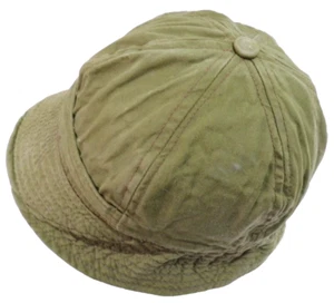 Vintage Stay Dry Military Bonnie Hat Check Lined w Ear Flaps Army Green Size 7.4 - Picture 1 of 13
