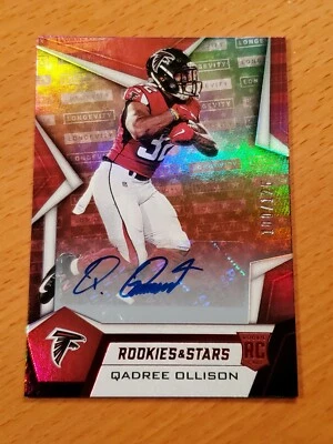 2019 Rookies & Stars Longevity Auto #154 Qadree Ollison Falcons RB #'d 100/125 - Image 1 of 2