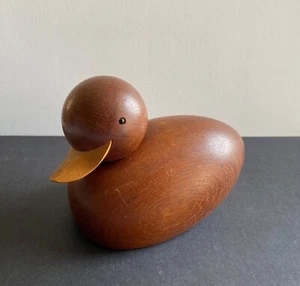 Teakholz Ente Groß Theodor Skjode Knudsen Denmark Figur Holzente Duck - Picture 1 of 10