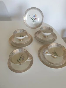 Winterling MARKTLEUTHEN Bavaria Tasse & Untertasse gold weiß mit Blumen (TRIO) - Bild 1 von 6