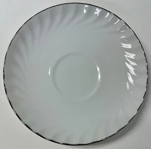 Swirl by Gildhar Ltd Fine China 5 7/8" Silberrand Teetasse Untertassen - Bild 1 von 8