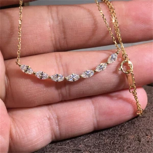 Precioso collar colgante enchapado en oro amarillo de 18k joyería circonita cúbica para mujer - Imagen 1 de 5