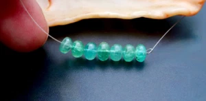 ULTRA RARE ZAMBIAN EMERALD BEADS! POLISHED BEADS NATURAL BRIGHT COLOR - 6.50cts - Bild 1 von 7