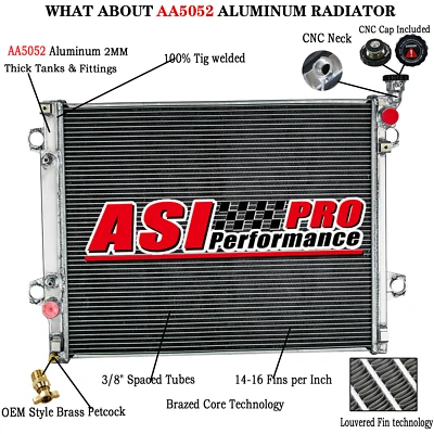 3 Row Aluminum Radiator for 2005-2015 2006 Toyota Tacoma 2.7L L4 4.0L V6 AT Foto 1 de 4