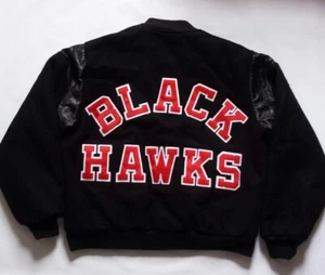 Chaqueta de Lana Estilo Universitario Línea Tiza Chicago Blackhawks De Colección Rara Talla L - Imagen 1 de 8