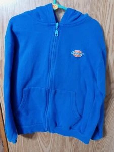 Dickies Size S(8) Blue Full Zip Hooded Sweatshirt W/Pockets 3C - Picture 1 of 3