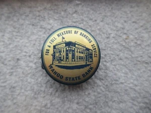 1951  WAHOO STATE BANK Nebraska CELLULOID TAPE MEASURE   Nr Mint   Works Great - Picture 1 of 4